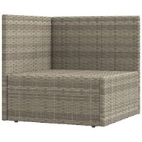 vidaXL 4-tlg. Garten-Lounge-Set mit Kissen Grau Poly Rattan