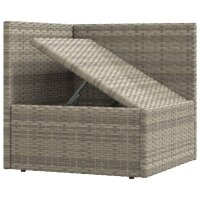 vidaXL 4-tlg. Garten-Lounge-Set mit Kissen Grau Poly Rattan