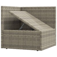 vidaXL 5-tlg. Garten-Lounge-Set mit Kissen Grau Poly Rattan