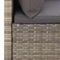 vidaXL 5-tlg. Garten-Lounge-Set mit Kissen Grau Poly Rattan