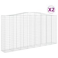 vidaXL Gabionen mit Hochbogen 2 Stk. 400x50x200/220cm...