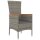 vidaXL 9-tlg. Garten-Essgruppe mit Kissen Grau Poly Rattan
