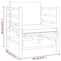 vidaXL 7-tlg. Garten-Lounge-Set mit Taupe Kissen Bambus