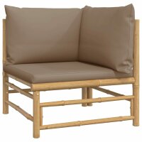 vidaXL 7-tlg. Garten-Lounge-Set mit Taupe Kissen Bambus