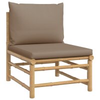 vidaXL 7-tlg. Garten-Lounge-Set mit Taupe Kissen Bambus