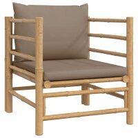 vidaXL 7-tlg. Garten-Lounge-Set mit Taupe Kissen Bambus