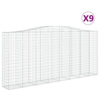 vidaXL Gabionen mit Hochbogen 9 Stk. 400x50x180/200cm...