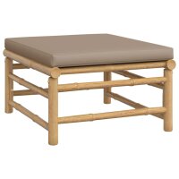 vidaXL 4-tlg. Garten-Lounge-Set mit Taupe Kissen Bambus