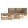 vidaXL 3-tlg. Garten-Lounge-Set mit Taupe Kissen Bambus