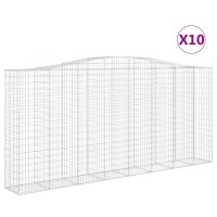 vidaXL Gabionen mit Hochbogen 10Stk. 400x50x180/200cm Verzinktes Eisen