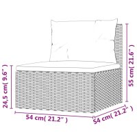 vidaXL 7-tlg. Garten-Lounge-Set mit Kissen Grau Poly Rattan