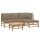 vidaXL 5-tlg. Garten-Lounge-Set mit Kissen Taupe Bambus