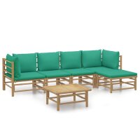 vidaXL 6-tlg. Garten-Lounge-Set mit Grünen Kissen...