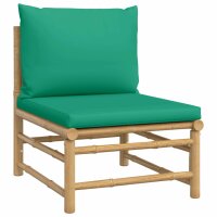 vidaXL 8-tlg. Garten-Lounge-Set mit Gr&uuml;nen Kissen Bambus