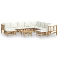 vidaXL 11-tlg. Garten-Lounge-Set mit Cremeweißen...