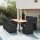 vidaXL 9-tlg. Garten-Essgruppe mit Kissen Schwarz Poly Rattan