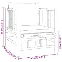 vidaXL 7-tlg. Garten-Lounge-Set mit Dunkelgrauen Kissen Bambus