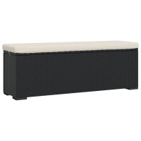 vidaXL Hockerbank mit Sitzkissen Schwarz 110x30x40 cm Poly Rattan