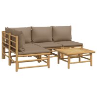 vidaXL 5-tlg. Garten-Lounge-Set mit Kissen Taupe Bambus