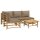 vidaXL 5-tlg. Garten-Lounge-Set mit Kissen Taupe Bambus