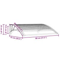 vidaXL T&uuml;rvordach Schwarz und Transparent 80x80 cm Polycarbonat