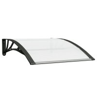 vidaXL T&uuml;rvordach Schwarz und Transparent 100x80 cm Polycarbonat