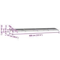 vidaXL T&uuml;rvordach Grau 400x100 cm Polycarbonat