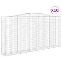 WOWONA Gabionen mit Hochbogen 10Stk. 400x50x200/220cm...
