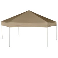 vidaXL Faltpavillon mit Seitenw&auml;nden Sechseckig 3,6x3,1m Taupe 220g/m&sup2;