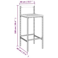 vidaXL Barhocker 2 Stk. Schwarz Poly Rattan und Massivholz Akazie