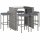 vidaXL 7-tlg. Gartenbar-Set mit Kissen Grau Poly Rattan