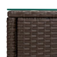 vidaXL Beistelltisch Braun 53x37x48 cm Poly Rattan und Hartglas