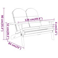 vidaXL Adirondack-Gartenbank mit Kissen 126 cm Massivholz Akazie