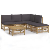 vidaXL 6-tlg. Garten-Lounge-Set mit Dunkelgrauen Kissen...