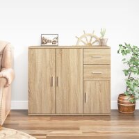 vidaXL Sideboard Sonoma-Eiche 91x29,5x75 cm Holzwerkstoff