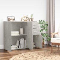 vidaXL Sideboard Betongrau 91x29,5x75cm Holzwerkstoff