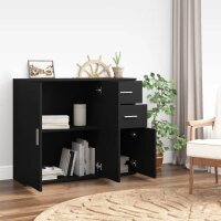 vidaXL Sideboard Schwarz 91x29,5x75 cm Holzwerkstoff