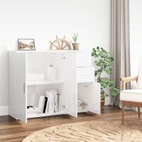 vidaXL Sideboard Hochglanz-Weiß 91x29,5x75 cm Holzwerkstoff