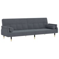 vidaXL Schlafsofa mit Kissen Dunkelgrau Samt