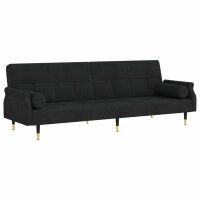 vidaXL Schlafsofa mit Kissen Schwarz Samt