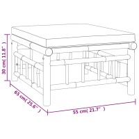 vidaXL 9-tlg. Garten-Lounge-Set mit Dunkelgrauen Kissen Bambus