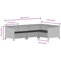 vidaXL 6-tlg. Garten-Lounge-Set mit Kissen Grau Poly Rattan