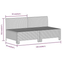vidaXL 6-tlg. Garten-Lounge-Set mit Kissen Grau Poly Rattan