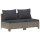 vidaXL 6-tlg. Garten-Lounge-Set mit Kissen Grau Poly Rattan