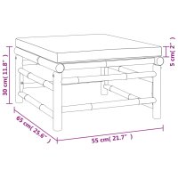 vidaXL 4-tlg. Garten-Lounge-Set mit Gr&uuml;nen Kissen Bambus