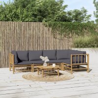 vidaXL 6-tlg. Garten-Lounge-Set mit Dunkelgrauen Kissen...