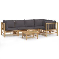 vidaXL 6-tlg. Garten-Lounge-Set mit Dunkelgrauen Kissen...