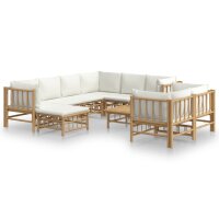 vidaXL 10-tlg. Garten-Lounge-Set mit Cremeweißen...