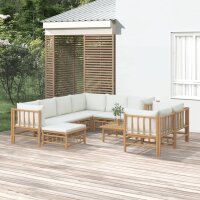 vidaXL 10-tlg. Garten-Lounge-Set mit Cremeweißen...