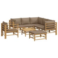 vidaXL 8-tlg. Garten-Lounge-Set mit Kissen Taupe Bambus